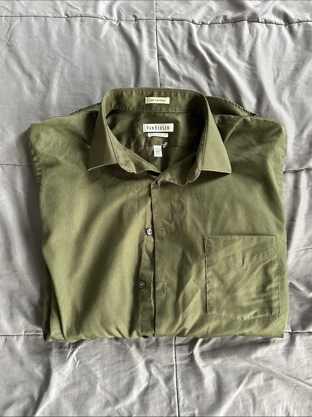 Van Heusen Dark Green Collared Shirt